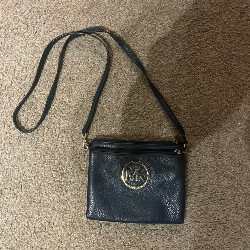 Navy Michael kors wallet crossbody bag